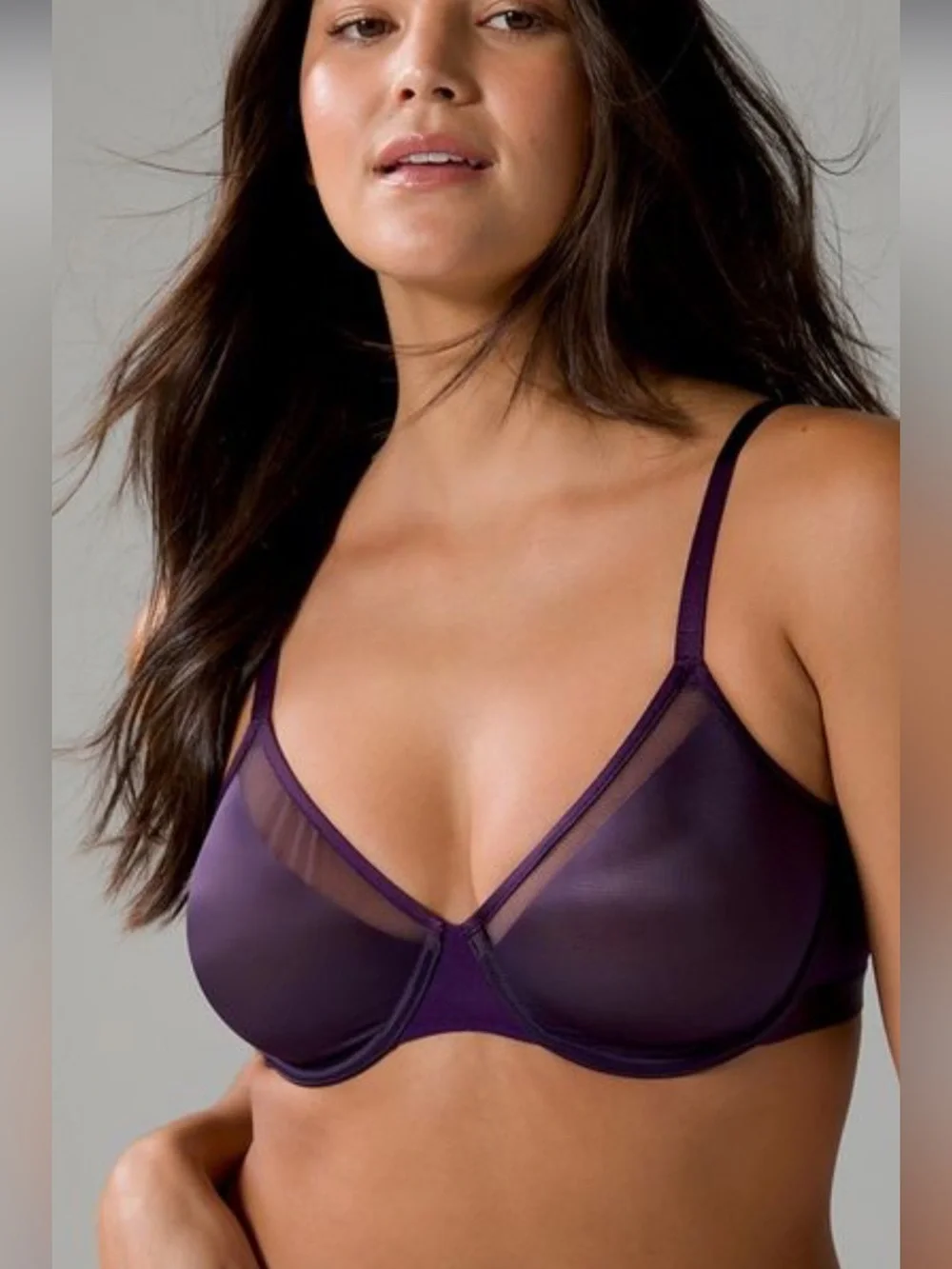 Soma Enbliss Mesh Underwire Bra in Deep Purple Lightweight Sz 36C
